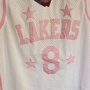 Lakers Kobe Bryant White & Pink Mitchell & Ness size medium